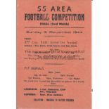 WARTIME 1944 Programme, 55 Area Football Final, 277 Company RASC (Armed Div Troops) v 717 Signals,
