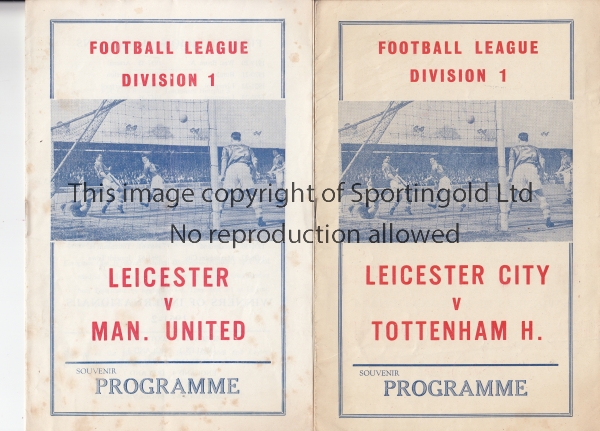 LEICESTER CITY 62-3 Two pirate programmes, Leicester v Manchester United and v Tottenham, 62/3, both