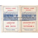 LEICESTER CITY 62-3 Two pirate programmes, Leicester v Manchester United and v Tottenham, 62/3, both