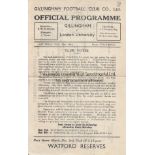 GILLINGHAM - LONDON UNIV 44 Single sheet Gillingham home programme v London University, 25/11/44,