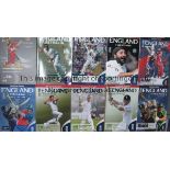 CRICKET PROGRAMMES Twenty nine programmes 2006 - 2013 for England Test Matches, Ashes Series, ICC