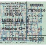 1970 FA CUP FINAL REPLAY TICKET Stretford End ticket with Chelsea stamped on the front , Chelsea v