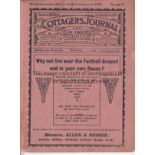 FULHAM - BRIGHTON 1913 Fulham Reserves home programme, complete with covers, v Brighton, 29/11/1913,