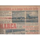 WORLD CUP 1950 Issue of Spanish football newspaper Marca dated 2/7/1950 with coverage of Brazil v