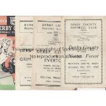 DERBY COUNTY Four Derby home programmes, 45/6 v Nottm Forest 13/10/45, 46/7 v Everton, 47/8 v