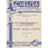 WAR CUP SEMI-FINAL 1940 Scarce Football League War Cup Semi-Final, Fulham v West Ham, 1/6/1940 at