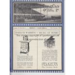 WATFORD Programme Watford v Crystal Palace 29th October 1927. Ex Bound Volume. Generally good