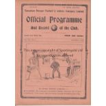 TOTTENHAM - FULHAM 1914 Tottenham Reserves home programme v Fulham Reserves, 3/10/1914, South