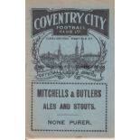 COVENTRY - CRYSTAL PALACE 1930 Coventry City home programme v Crystal Palace, 22/3/1930, slight