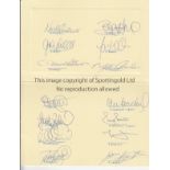 EVERTON 1992 White foldover card signed by 14 Everton players from the game v Liverpool, 7/12/1992