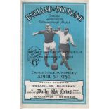 ENGLAND - SCOTLAND 1930 Official programme, England v Scotland, 5/4/1930 at Wembley, team