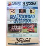 REAL SOCIEDAD - LIVERPOOL Poster for match between Real Sociedad and Liverpool at the Atocha