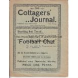 FULHAM - CHESTERFIELD 1908 Fulham home programme v Chesterfield Town, 25/12/1908, last season for