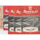 ARSENAL Eight items, Arsenal home friendlies v Clyde 20/9/55, Leyton Orient 25/9/56, Red Star