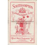 SOUTHAMPTON - FULHAM 1935 Southampton home programme v Fulham, 26/10/1935, Division2, slight