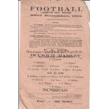 DULWICH - NUNHEAD 1919 Single sheet Dulwich Hamlet home programme v Nunhead, 22/11/1919, FA Cup.