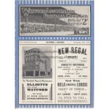 WATFORD - READING 1933 Watford home programme v Reading, 25/11/1933, FA Cup, ex bound volume,