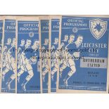 LEICESTER CITY 53-4 Eight Leicester home programmes, 53-4, v Rotherham, Doncaster, Stoke,