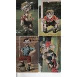 POSTCARDS Four postcards, four humorous colour football/rugby postcards published by Millar and Lang