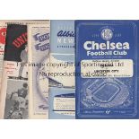 LEICESTER CITY 54-5 Six Leicester City away programmes, 54-5, at Chelsea (stained-fair), Man Utd,