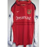 SILVAIN WILTORD / ARSENAL MATCH WORN SHIRT Red shirt with white long sleeves worn in the Arsenal