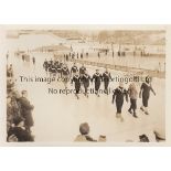 OLYMPICS A rare sepia Press Photograph, Opening Ceremony Lake Placid Winter Games, 1932, German Team