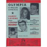 BOXING Large laminated accreditation style advert for Olympia Circus Arena boxing promotion , 25/1/