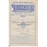 RANGERS - EAST FIFE 53 Rangers home programme v East Fife, 31/1/53, pencil score, slight folds.