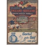 ENGLAND - SCOTLAND 1932 Official programme, England v Scotland 9/4/1932 at Wembley, Stanley Rous was