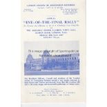 1967 FA CUP FINAL / EVE OF THE FINAL RALLY Programme for Chelsea v Tottenham Hotspur final signed by