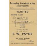 BROMLEY - GRAVESEND UTD Bromley four page home programme v Gravesend United, 8/4/44. Slight fold.