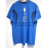 ITALY SHIRT Blue short sleeve Italy Under 21 shirt, number 19 on reverse, Italia badge on centre