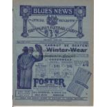 BIRMINGHAM CITY - MANCHESTER UNITED 1929 Birmingham City home programme v Manchester United, 26/12/