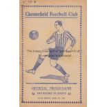 CHESTERFIELD - NEWCASTLE 1939 Chesterfield home programme v Newcastle, 7/4/1939, number on top of