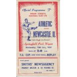 WIGAN - NEWCASTLE 54 Wigan Athletic home programme v Newcastle United, 13/1/54, Cup 3rd Round