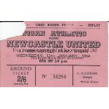 WIGAN - NEWCASTLE 54 Scarce Wigan Athletic v Newcastle, match ticket, 13/1/54, Cup, ground ticket,