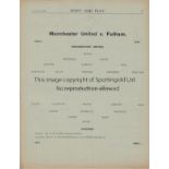 FULHAM - MANCHESTER UNITED 1905 Scarce programme, issue of Sport and Play, the official programme
