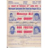 BOXING - ALI Two Viewsport posters for Live cinema showings of Muhammad Ali fights, v Jerry Quarry