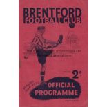 BRENTFORD - MAN UTD 1938 Brentford home programme v Manchester United, 17/12/1938, rusty staple