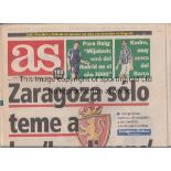 REAL ZARAGOZA- CHELSEA 1995 Two issues of Spanish Daily Sports newspapers, Marca and AS , both dated