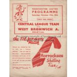 MAN UTD - WEST BROM RES 1936 Manchester United Reserves home programme v West Bromwich Reserves,