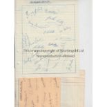 AUTOGRAPHS Collection of signed sheets from albums, exercise books etc, Stoke 40s including