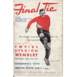 1938 CUP FINAL Official programme, 1938 Cup Final, Huddersfield v Preston, staples removed, minor