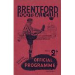 BRENTFORD - BIRMINGHAM 1939 Brentford home programme v Birmingham, 15/4/1939. Generally good