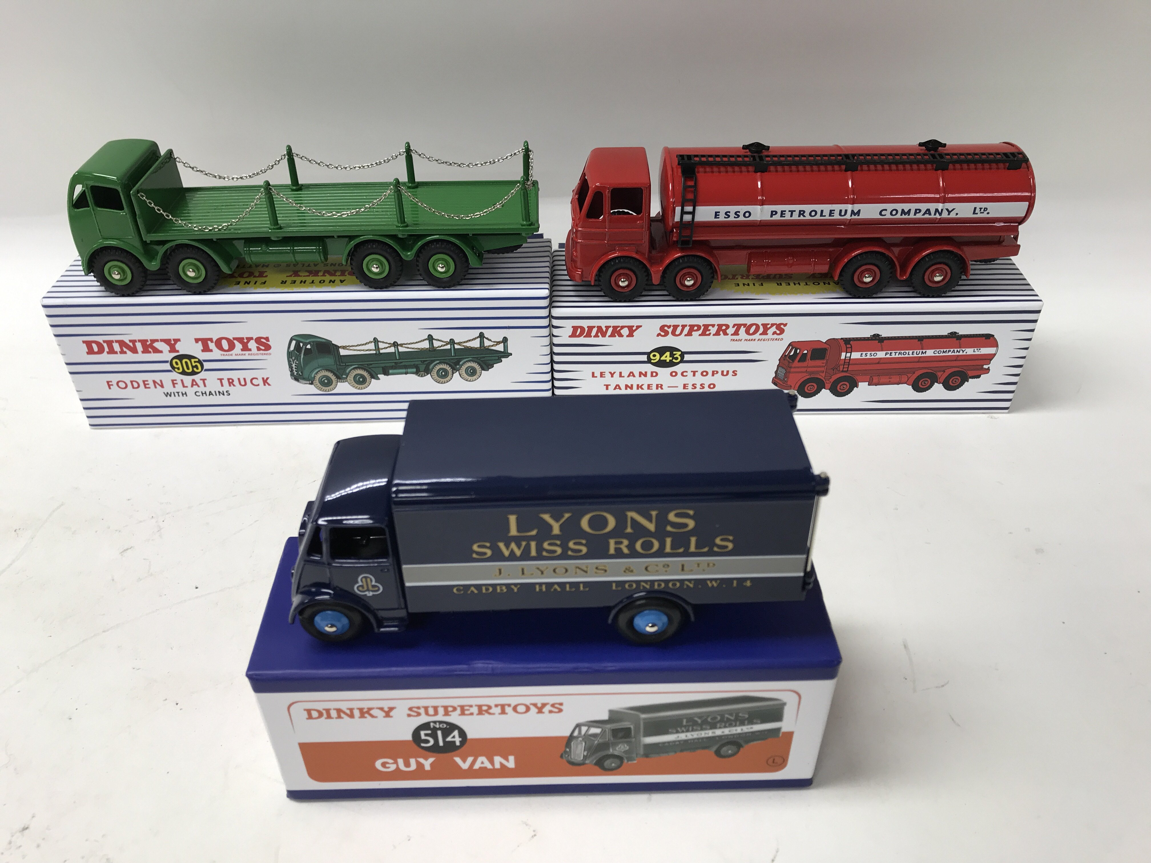 3 boxed Atlas Dinky model vehicles including Foden