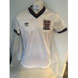 Tony Cottee England U23 Match Worn Football Shirt: White Umbro short sleeve with Intermediate