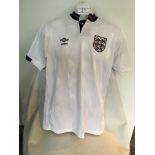 Tony Cottee Match Worn England Football Shirt: White Umbro short sleeve worn in the match v Northern