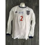 Stuart Pearce Match Issued England Shirt: Home long sleeve Umbro white shirt with number 2 to