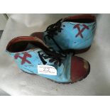 Tony Cottees West Ham Bovver Boots: DR Martens Commanders painted claret and blue that he wore to