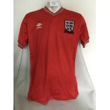 Tony Cottee England U21 Red Football Shirt: Short sleeve Umbro with word Intermediate sewn